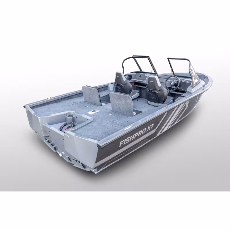 Лодка алюминиевая VBoats Волжанка FishPro X7, транец 635 мм (X7F 04 L425)