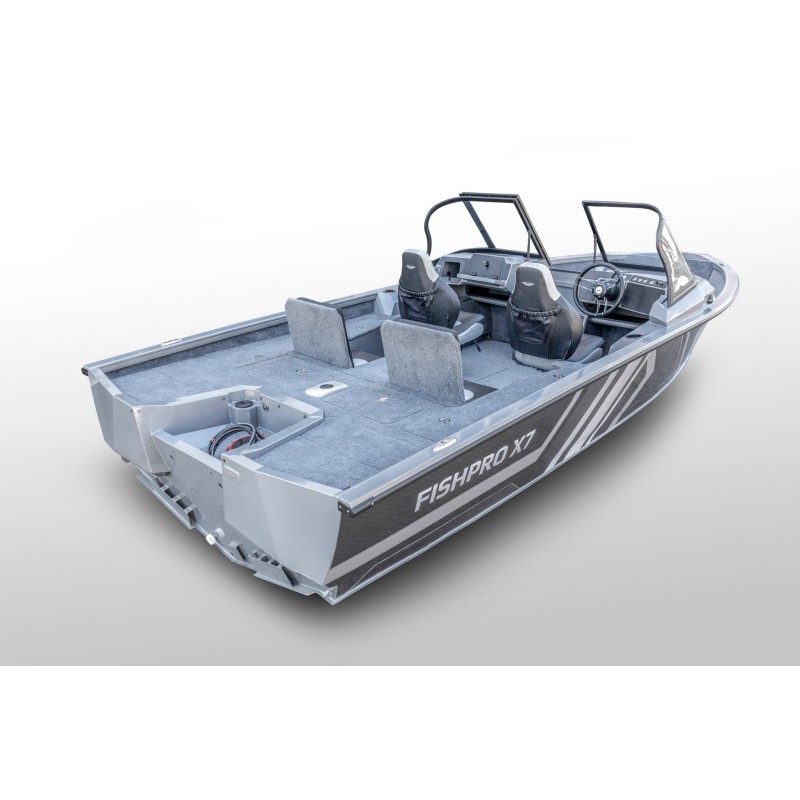 Лодка алюминиевая VBoats Волжанка FishPro X7, транец 635 мм (X7F 04 L425)