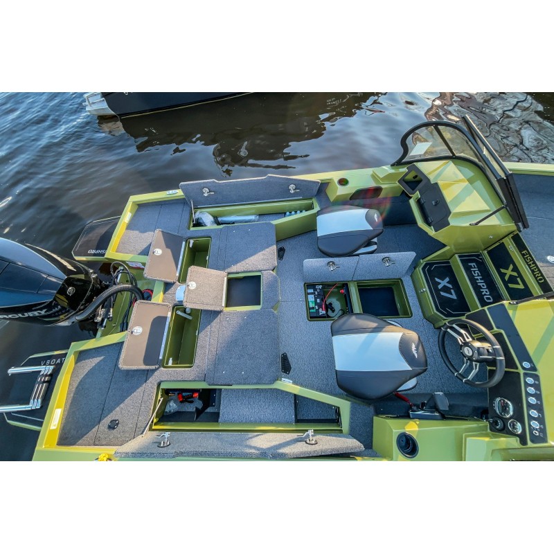 Лодка алюминиевая VBoats Волжанка FishPro X7, транец 635 мм (X7F 04 L425)