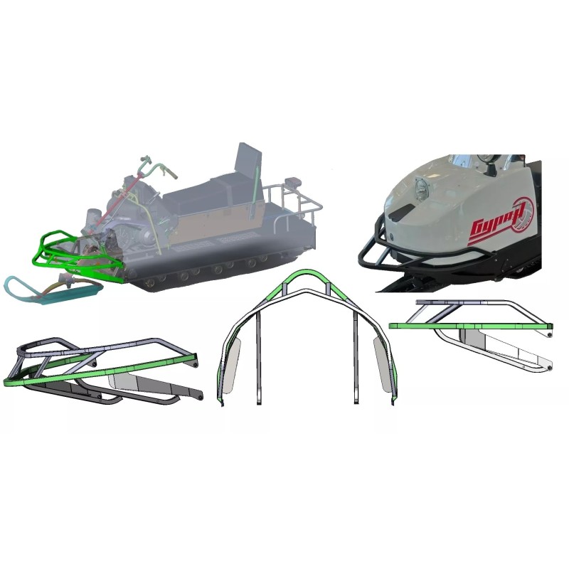 Бампер усиленный Русская Механика 110102290 для снегохода Буран