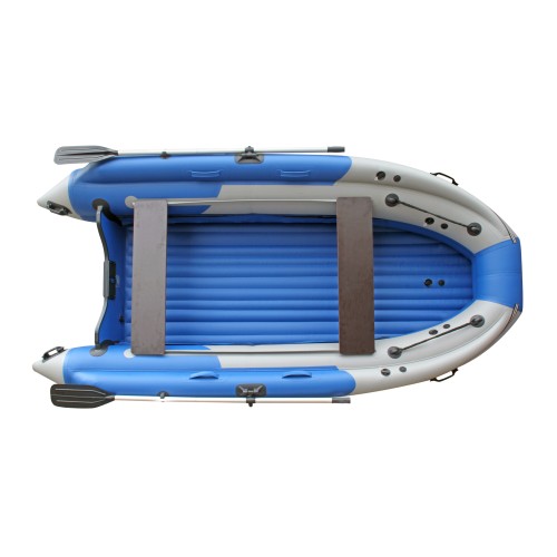 Надувная лодка ПВХ с интегрированным фальшбортом Angler Skat Triton 370NDFi, НДНД, синий/серый