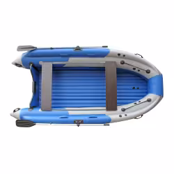 Надувная лодка ПВХ с интегрированным фальшбортом Angler Skat Triton 390NDFi, НДНД, синий/серый