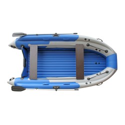 Надувная лодка ПВХ с интегрированным фальшбортом Angler Skat Triton 390NDFi, НДНД, синий/серый