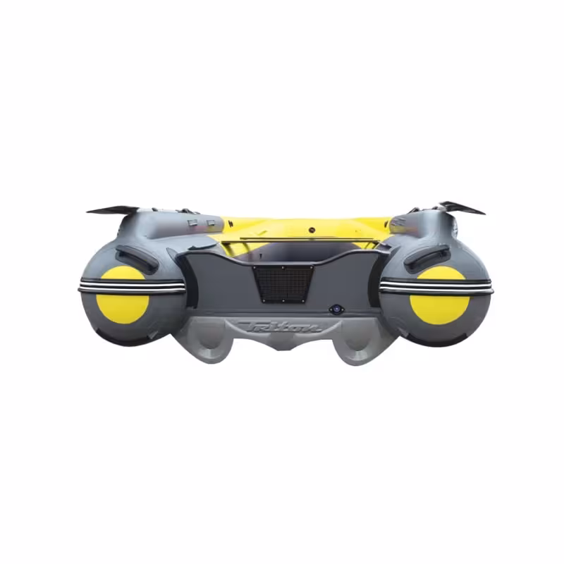 Надувная лодка ПВХ с интегрированным фальшбортом Angler Reef Triton 400 S-Max, НДНД, серый/желтый