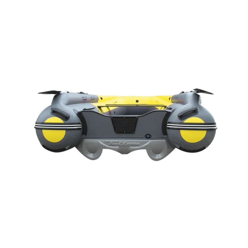 Надувная лодка ПВХ с интегрированным фальшбортом Angler Reef Triton 400 S-Max, НДНД, серый/желтый