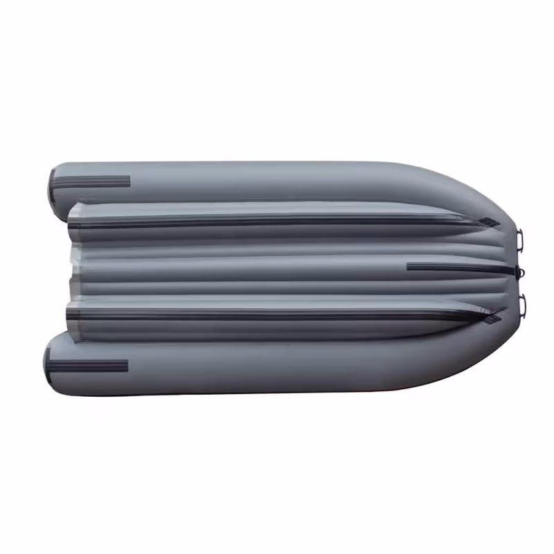 Надувная лодка ПВХ с интегрированным фальшбортом Angler Reef Triton 400 S-Max, НДНД, серый/желтый