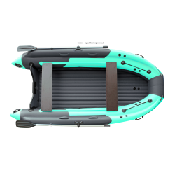 Надувная лодка ПВХ с интегрированным фальшбортом Angler Skat Triton 450NDFi, НДНД, бирюзовый/серый