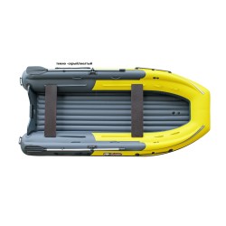 Надувная лодка с интегрированным фальшбортом ПВХ Angler Reef Triton 370 S-Max, НДНД, серый/желтый
