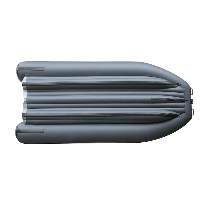 Надувная лодка с интегрированным фальшбортом ПВХ Angler Reef Triton 370 S-Max, НДНД, серый/желтый