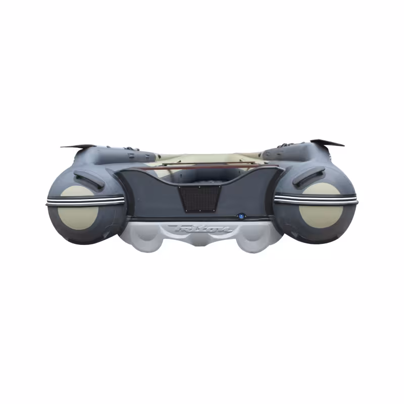 Надувная лодка с интегрированным фальшбортом ПВХ Angler Reef Triton 370 S-Max, НДНД, серый/желтый