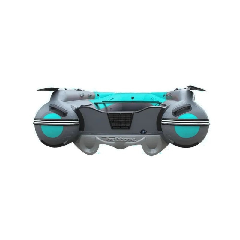 Надувная лодка ПВХ с интегрированным фальшбортом Angler Reef Triton 370 S-Max, НДНД, серый/бирюзовый