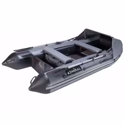 Надувная лодка ПВХ Адмирал 320 Classic LUX, пайол фанерный, серый/черный