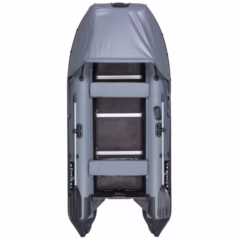 Надувная лодка ПВХ Адмирал 320 Classic LUX, пайол фанерный, серый/черный