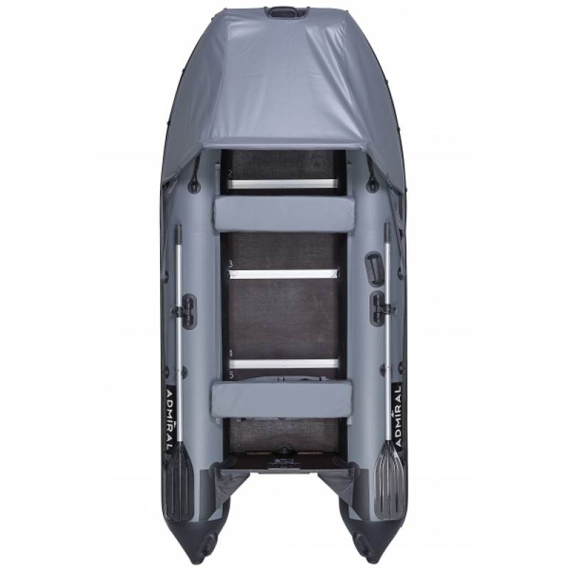 Надувная лодка ПВХ Адмирал 320 Classic LUX, пайол фанерный, серый/черный