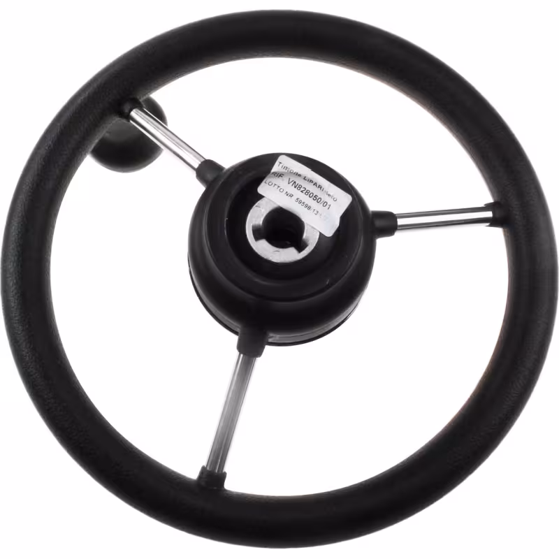 Колесо рулевое Volanti Luisi Lipari со спинером, черный, спицы серебряные, 280 мм