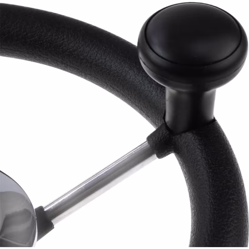 Колесо рулевое Volanti Luisi Lipari со спинером, черный, спицы серебряные, 280 мм