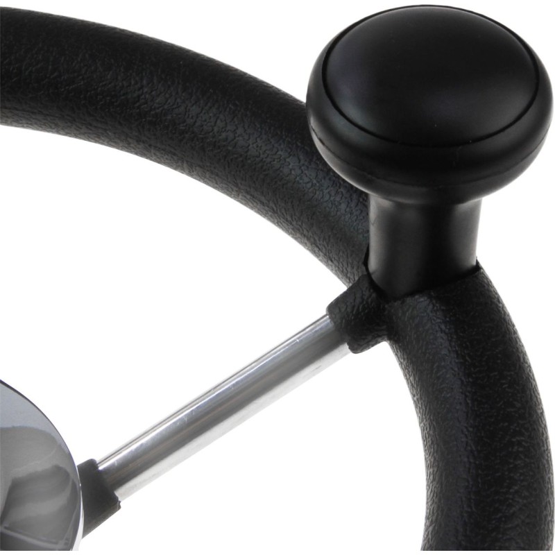 Колесо рулевое Volanti Luisi Lipari со спинером, черный, спицы серебряные, 280 мм