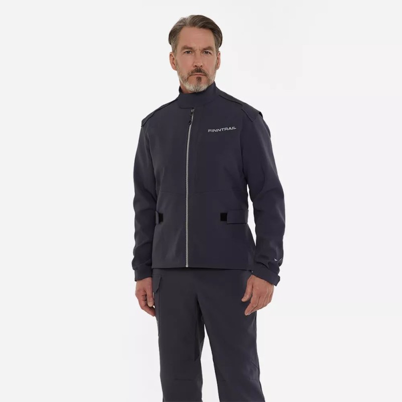 Куртка мужская Finntrail Guard 4078 DarkGrey, мембрана, черный, размер 44-46 (S), 165-175 см