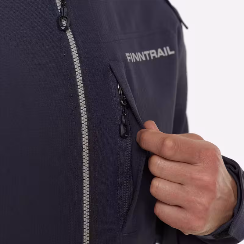 Куртка мужская Finntrail Guard 4078 DarkGrey, мембрана, черный, размер 50-52 (L), 175-185 см