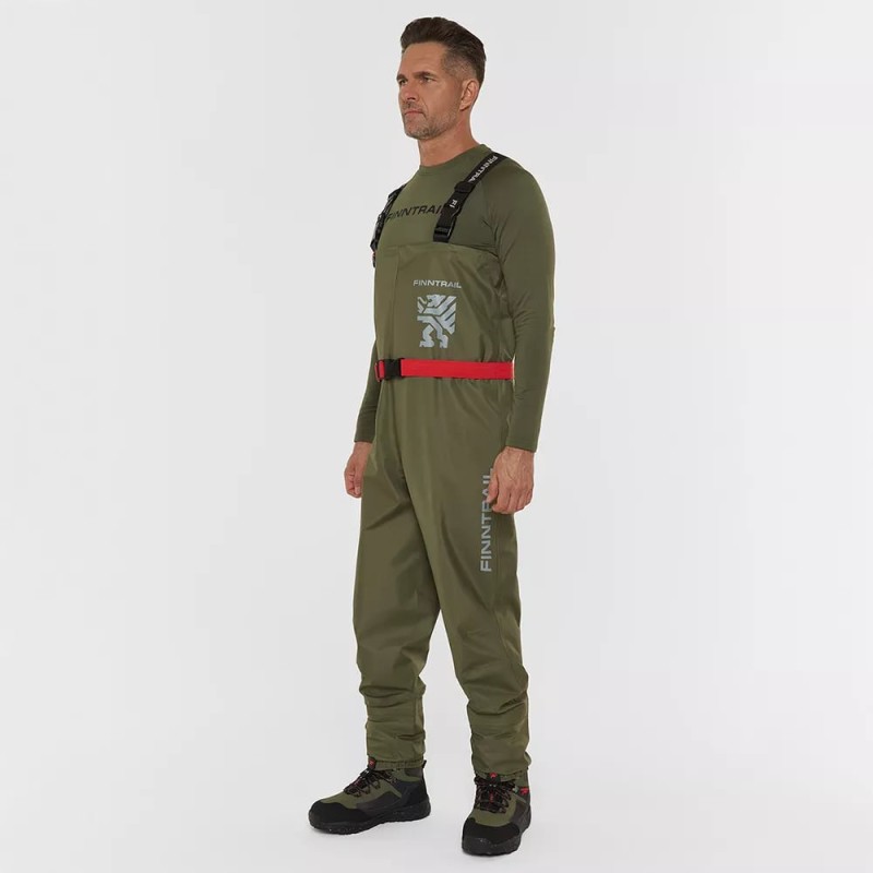 Полукомбинезон-вейдерсы Finntrail Finntrail Timber 1538 Khaki, мембрана Hard-Tex, хаки, размер 48-50 (M), 170-180 см