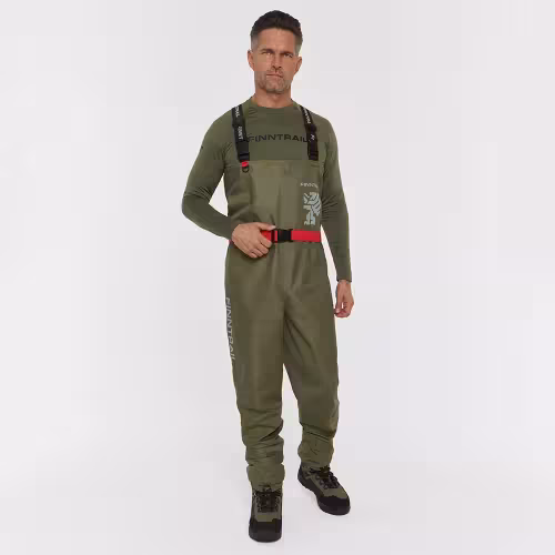 Полукомбинезон-вейдерсы Finntrail Finntrail Timber 1538 Khaki, мембрана Hard-Tex, хаки, размер 50-52 (L), 175-185 см