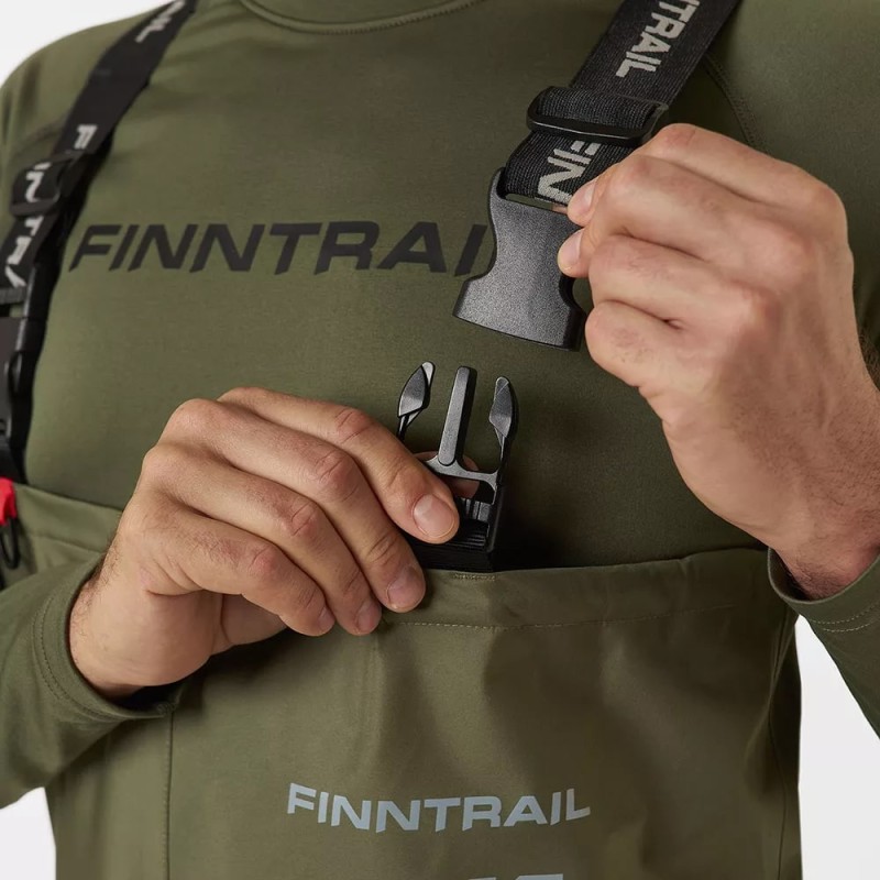 Полукомбинезон-вейдерсы Finntrail Finntrail Timber 1538 Khaki, мембрана Hard-Tex, хаки, размер 50-52 (L), 175-185 см