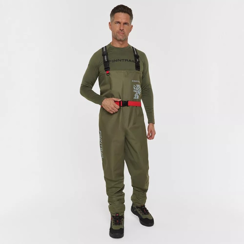 Полукомбинезон-вейдерсы Finntrail Finntrail Timber 1538 Khaki, мембрана Hard-Tex, хаки, размер 54-56 (XL), 180-190 см