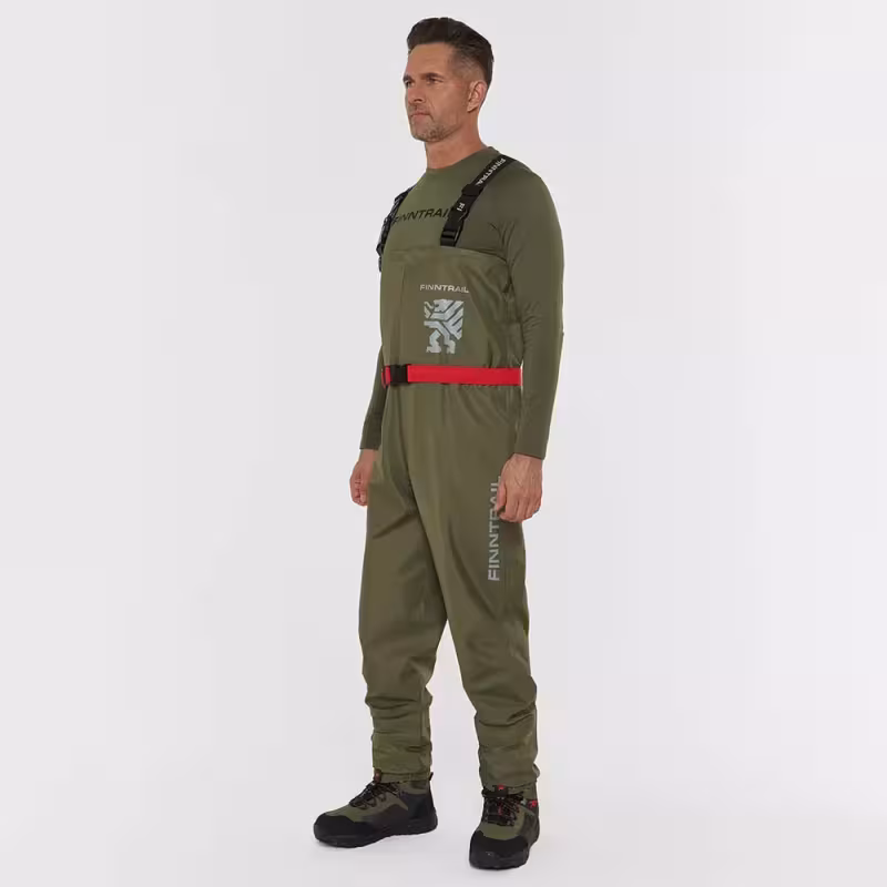 Полукомбинезон-вейдерсы Finntrail Finntrail Timber 1538 Khaki, мембрана Hard-Tex, хаки, размер 58-60 (XXL), 185-195 см