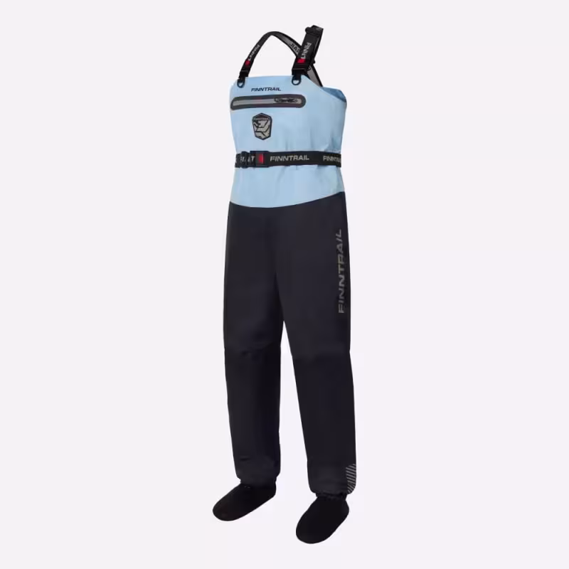 Полукомбинезон-вейдерсы женский Finntrail Rachel 1520 LightBlue, мембрана Hard-Tex, голубой, размер 48-50 (SQ), 160-170 см