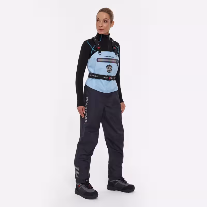 Полукомбинезон-вейдерсы женский Finntrail Rachel 1520 LightBlue, мембрана Hard-Tex, голубой, размер 50-52 (MQ), 165-175 см
