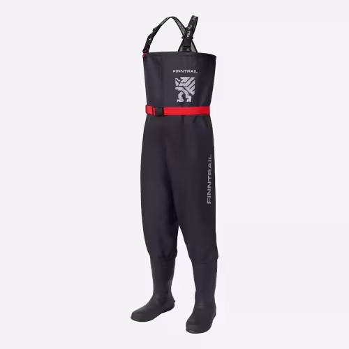 Полукомбинезон-вейдерсы Finntrail Timber BF 5282 DarkGrey, мембрана Hard-Tex, черный, размер MK/42, 170-180 см