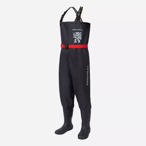 Полукомбинезон-вейдерсы Finntrail Timber BF 5282 DarkGrey, мембрана Hard-Tex, черный, размер MK/42, 170-180 см