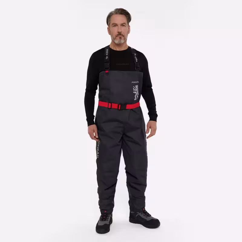 Полукомбинезон-вейдерсы Finntrail Timber BF 5282 DarkGrey, мембрана Hard-Tex, черный, размер M/43, 170-180 см