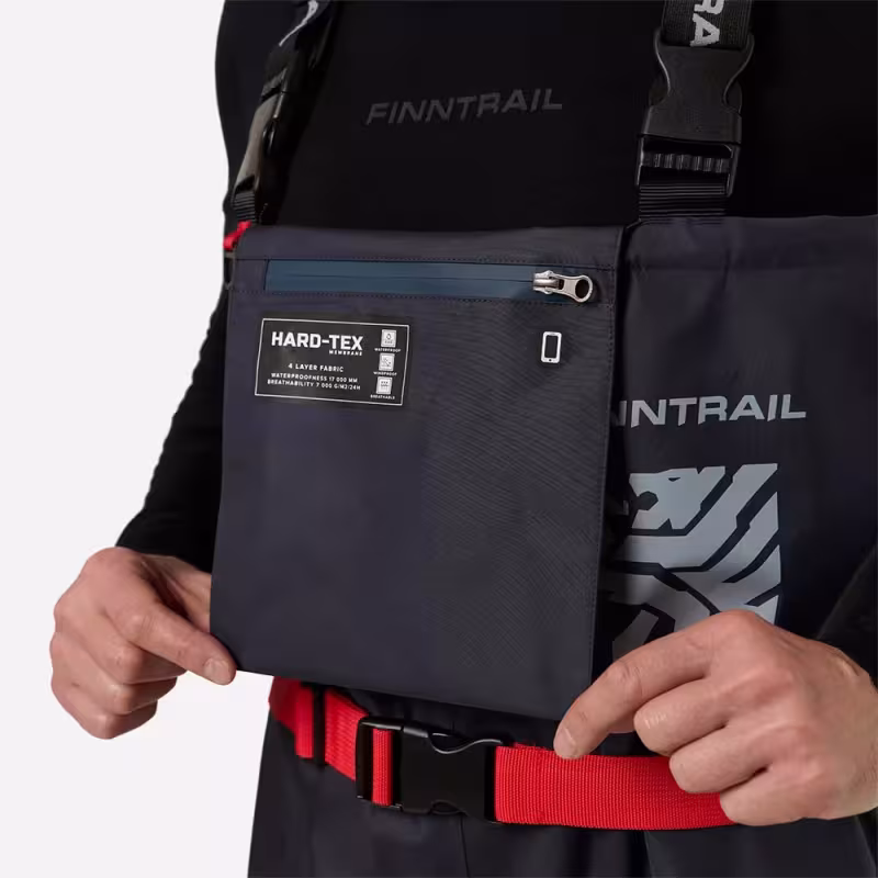 Полукомбинезон-вейдерсы Finntrail Timber BF 5282 DarkGrey, мембрана Hard-Tex, черный, размер M/43, 170-180 см