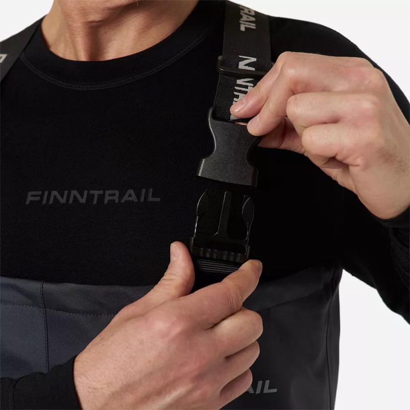 Полукомбинезон-вейдерсы Finntrail Timber BF 5282 DarkGrey, мембрана Hard-Tex, черный, размер MK/43, 170-180 см