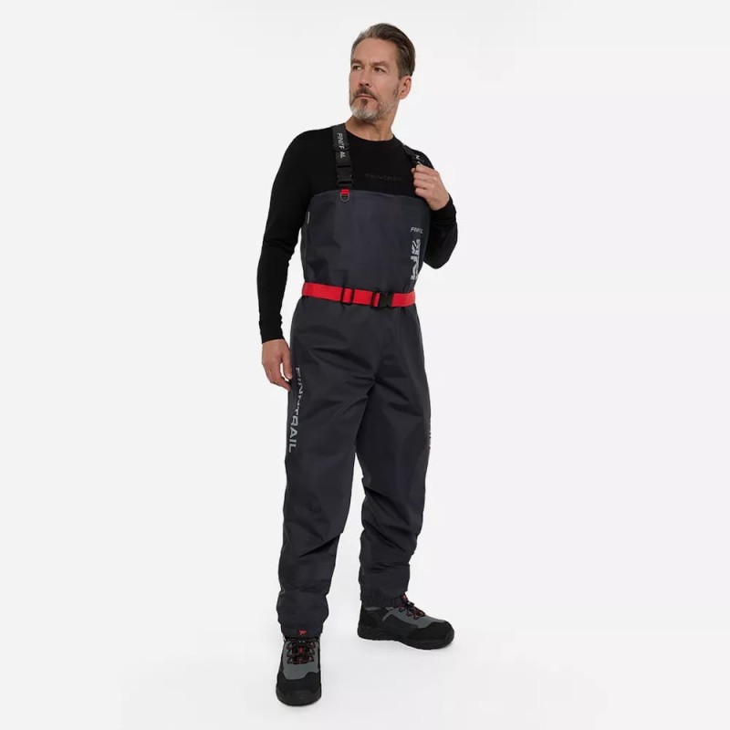 Полукомбинезон-вейдерсы Finntrail Timber BF 5282 DarkGrey, мембрана Hard-Tex, черный, размер L/44, 175-185 см