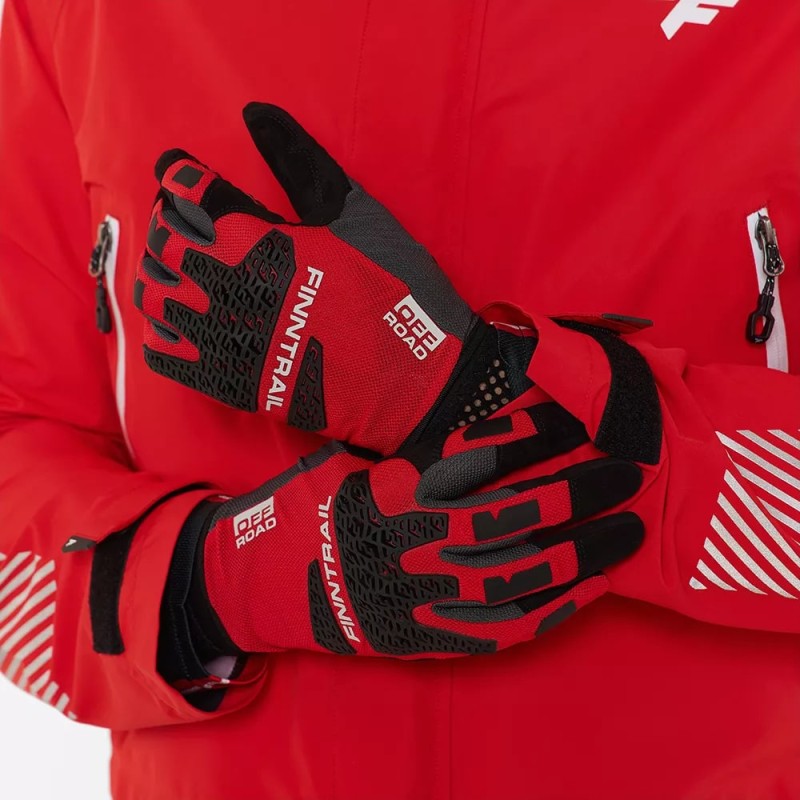 Мотоперчатки Finntrail Enduro 2732, неопрен, красный, размер M