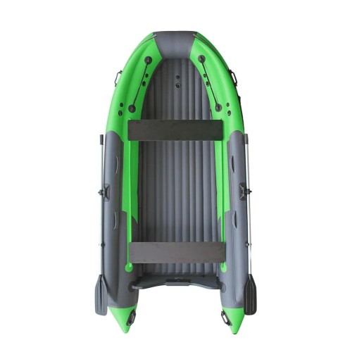 Надувная лодка ПВХ с интегрированным фальшбортом Angler Skat Triton 450NDFi, НДНД, серый/зеленый