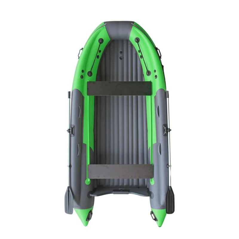 Надувная лодка ПВХ с интегрированным фальшбортом Angler Skat Triton 450NDFi, НДНД, серый/зеленый