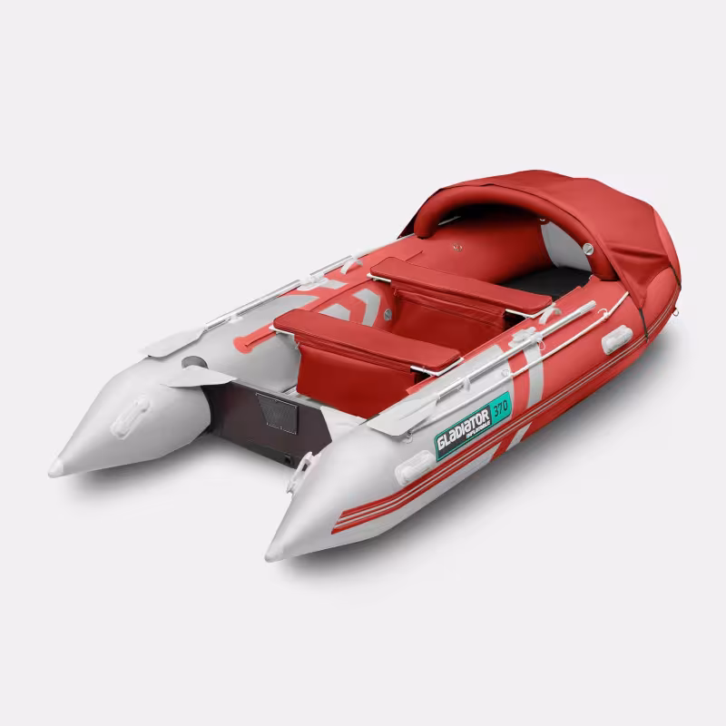 Надувная лодка ПВХ Gladiator C370AL, пайол алюминиевый, красный