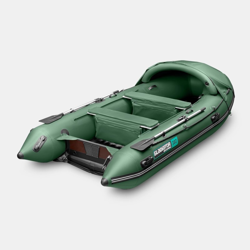 Надувная лодка ПВХ Gladiator E380PRO, НДНД, зеленый