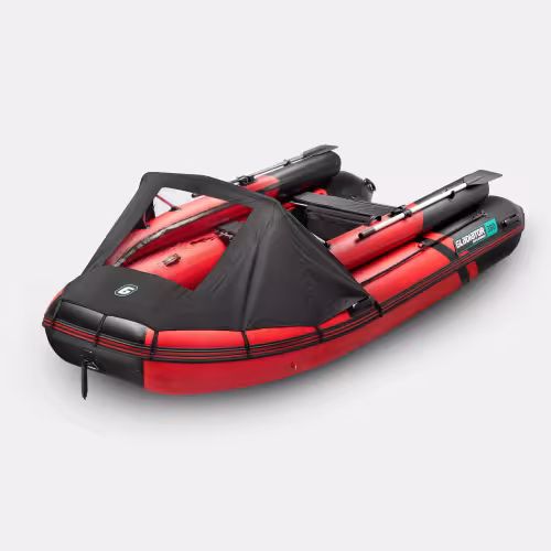 Надувная лодка ПВХ Gladiator E380X PRO, НДНД, красный/черный