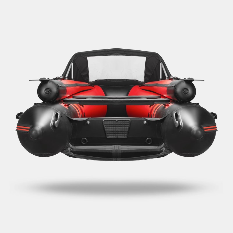 Надувная лодка ПВХ Gladiator E380X PRO, НДНД, красный/черный