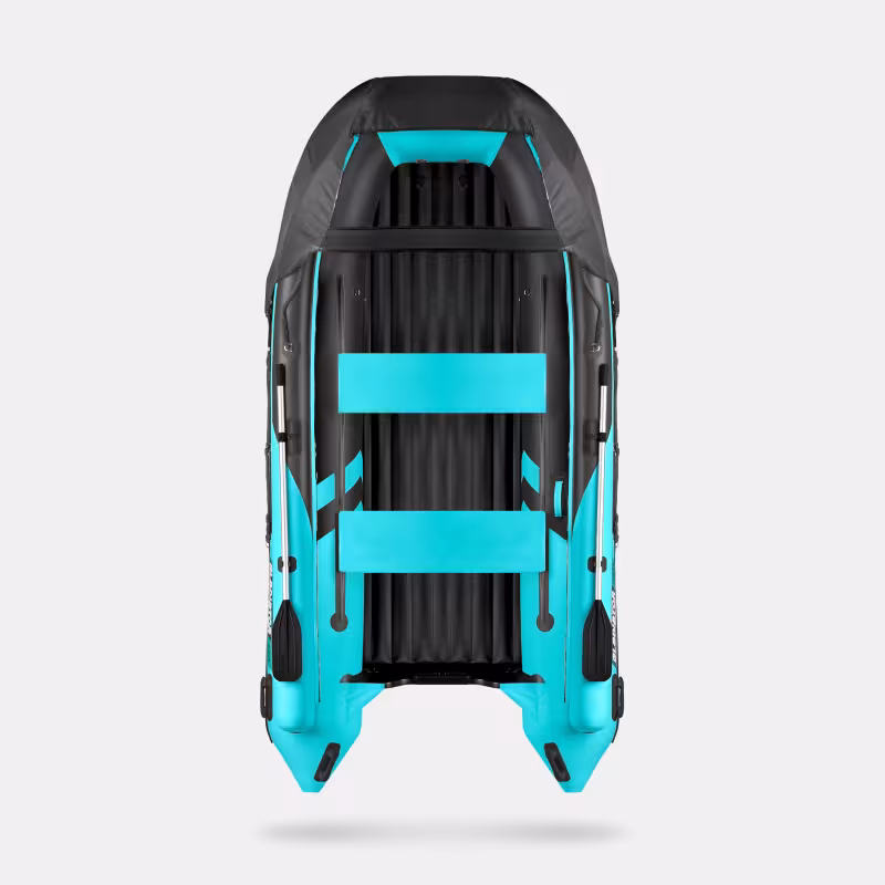 Надувная лодка ПВХ Gladiator E380X PRO, НДНД, бирюзовый/черный