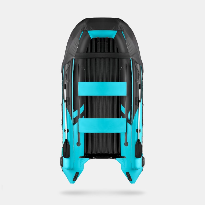 Надувная лодка ПВХ Gladiator E380X PRO, НДНД, бирюзовый/черный