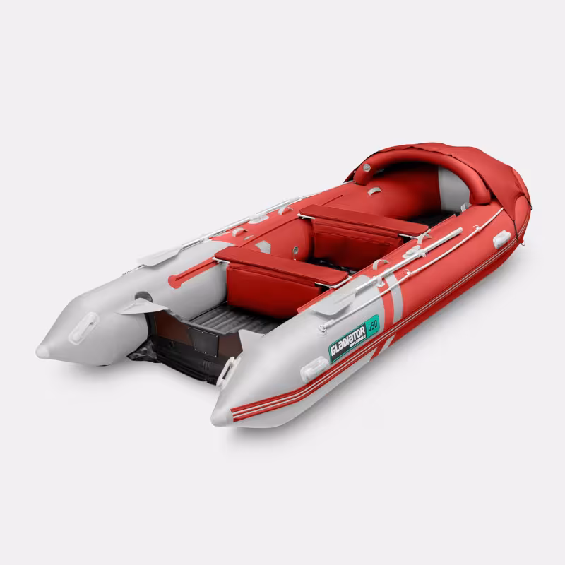 Надувная лодка ПВХ Gladiator E450X PRO, НДНД, красный