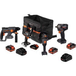 Комплект электроинструментов Anycons AC-ST403 (дрель, гайковерт, УШМ, перфоратор)