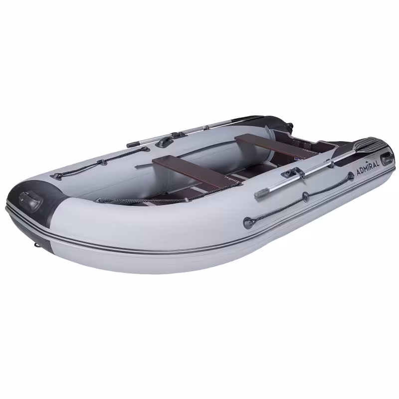 Надувная лодка ПВХ Адмирал 340 Sport Lite, пайол фанерный, голубой