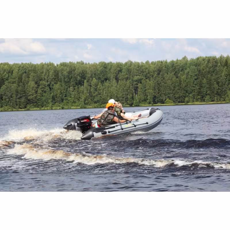 Надувная лодка ПВХ Адмирал 340 Sport Lite, пайол фанерный, голубой