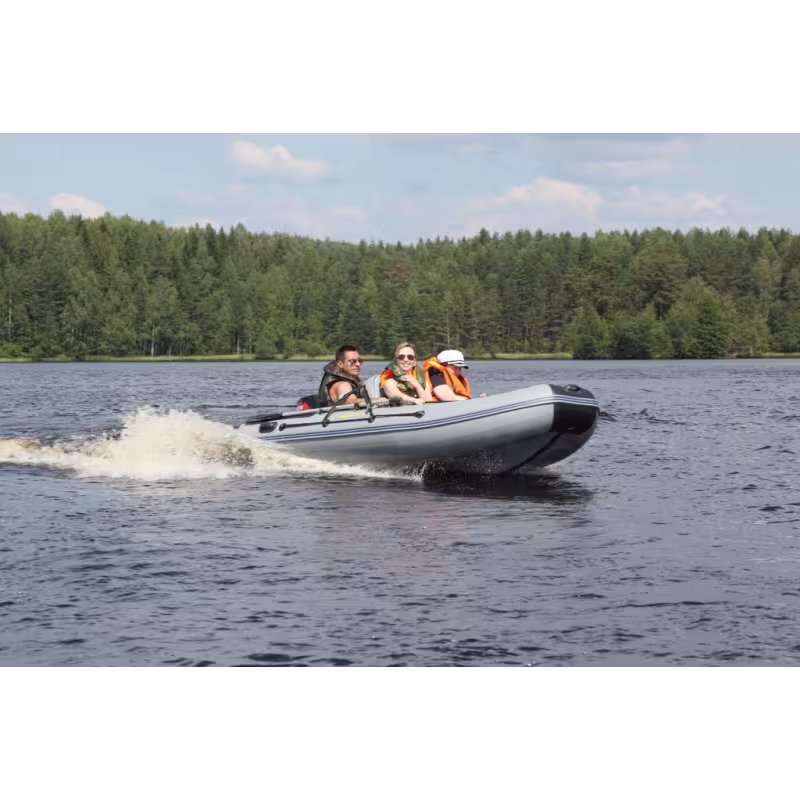 Надувная лодка ПВХ Адмирал 340 Sport Lite, пайол фанерный, голубой